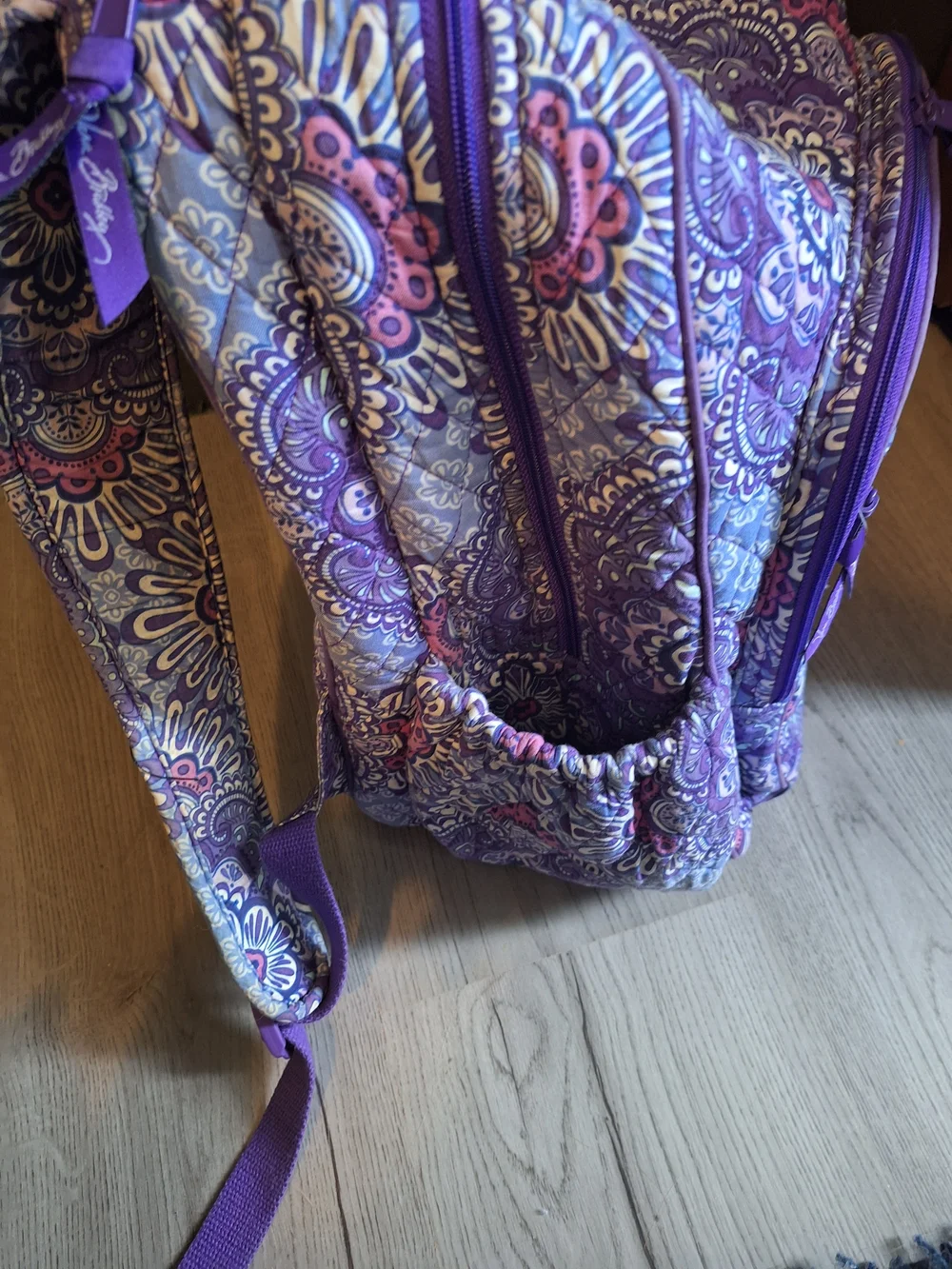 Vera Bradley Purple Floral Quilted Backpack